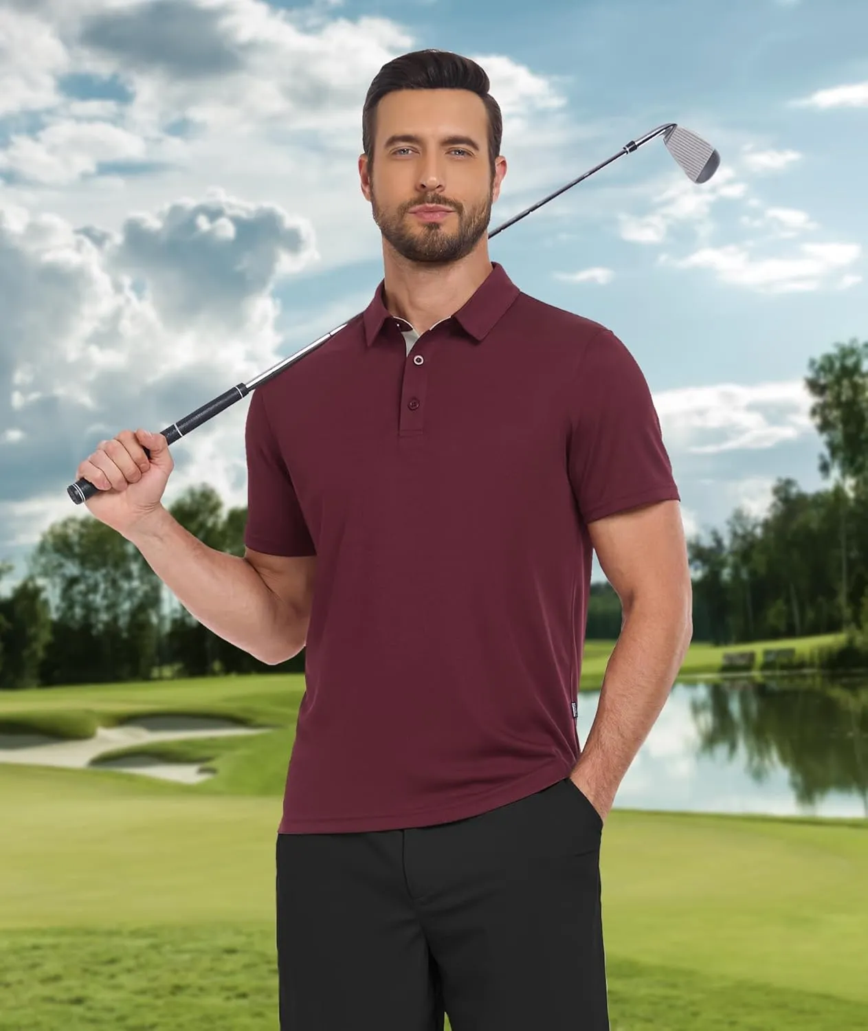 ZITY Polo Shirts for Men 3 Pack Short Sleeve Moisture Wicking T Shirt Business Casual Mens Golf Shirts Collared T-Shirts