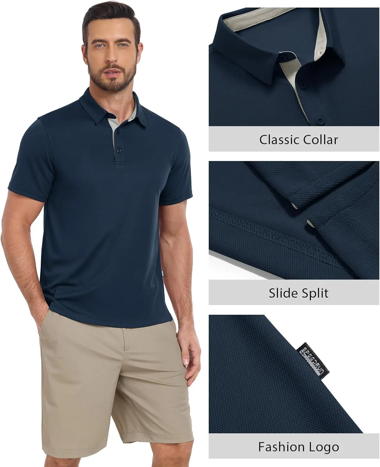 ZITY Polo Shirts for Men 3 Pack Short Sleeve Moisture Wicking T Shirt Business Casual Mens Golf Shirts Collared T-Shirts