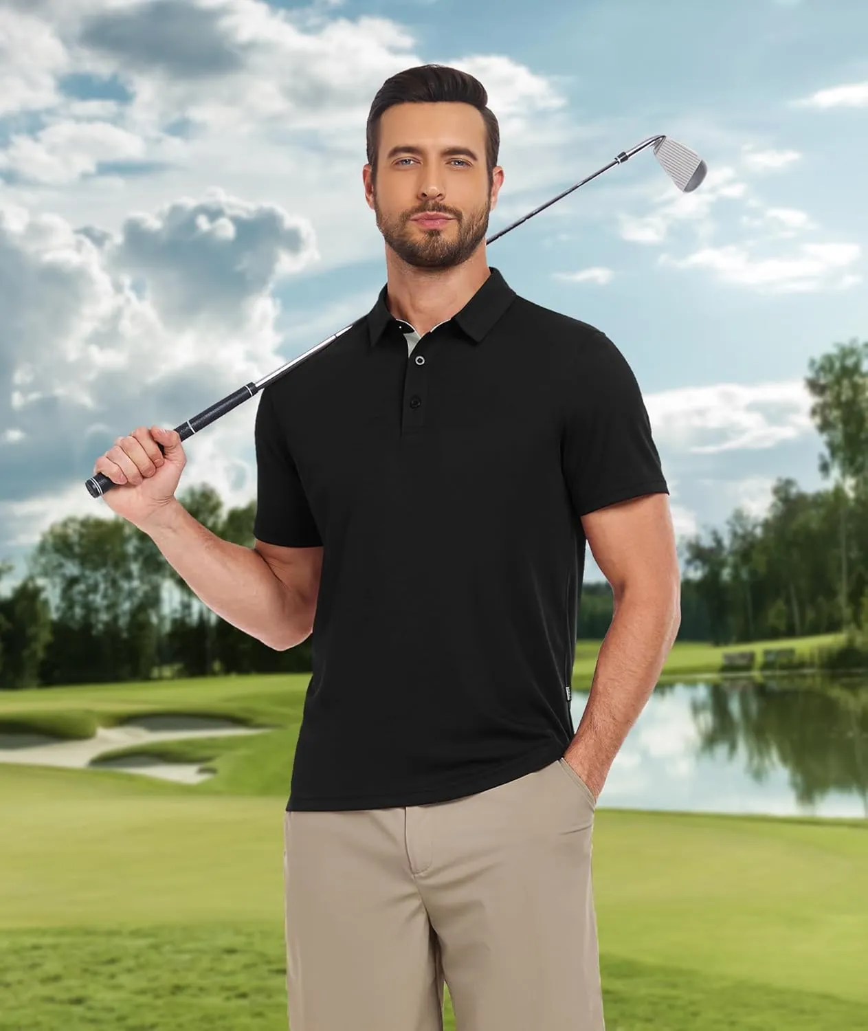 ZITY Polo Shirts for Men 3 Pack Short Sleeve Moisture Wicking T Shirt Business Casual Mens Golf Shirts Collared T-Shirts